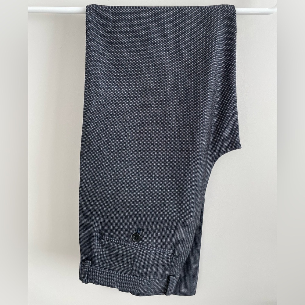 Theory Stretch Wool Marlo Pant - Blue/Grey